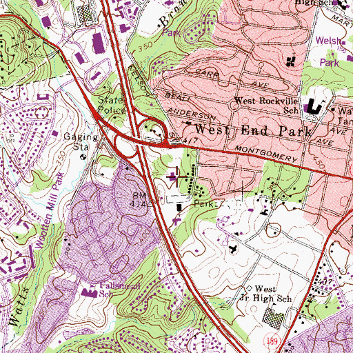 Topographic Map of First Baptist Church, MD