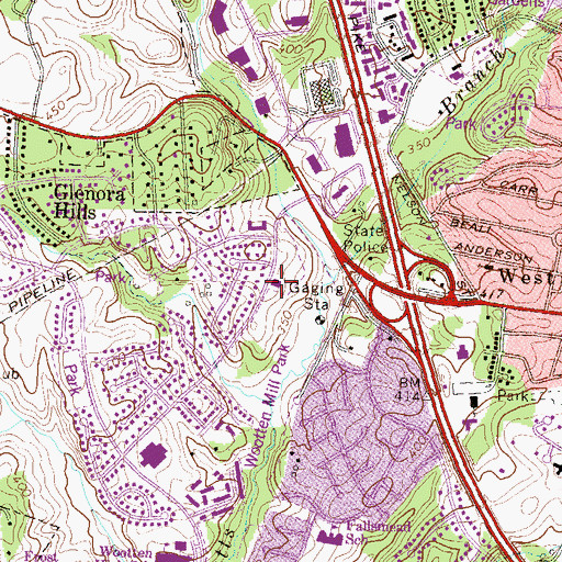 Topographic Map of Latvian Lutheran Church, MD