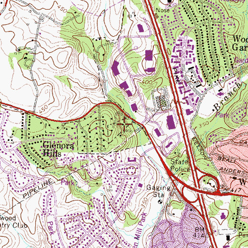 Topographic Map of Rockville Church of Christ, MD