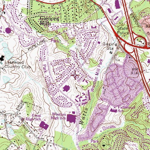 Topographic Map of Temple Beth Ami Synagogue, MD