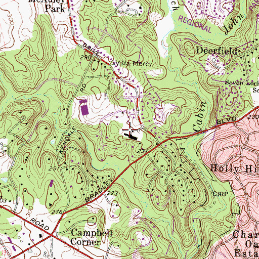 Topographic Map of Our Lady of Mercy Catholic Church, MD