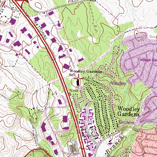 Topographic Map of Rockville Senior Center, MD