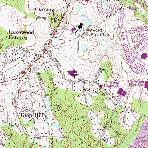 Topographic Map of National Lutheran Home, MD