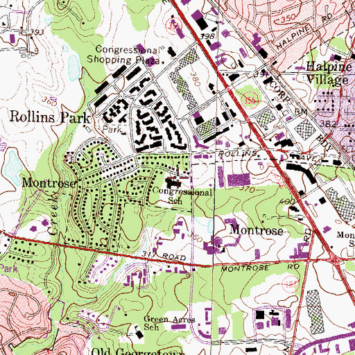 Topographic Map of Congressional Elementary School (historical), MD