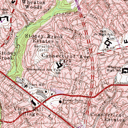 Topographic Map of Connecticut Park Elementary School (historical), MD