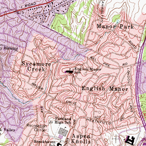 Topographic Map of English Manor Elementary School (historical), MD