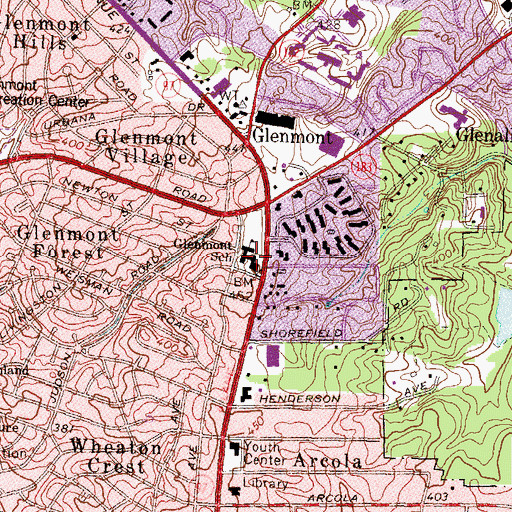 Topographic Map of Glemont Elementary School (historical), MD
