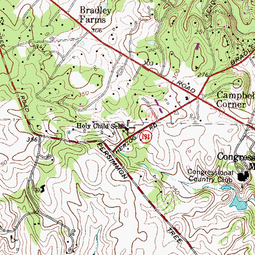 Topographic Map of Connelly School of the Holy Child, MD