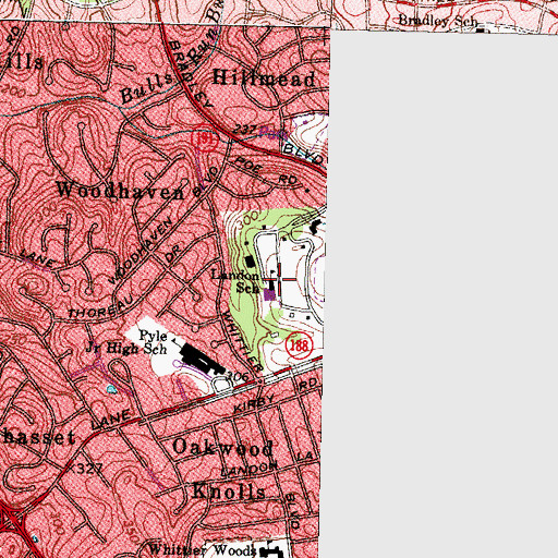 Topographic Map of Landon School, MD