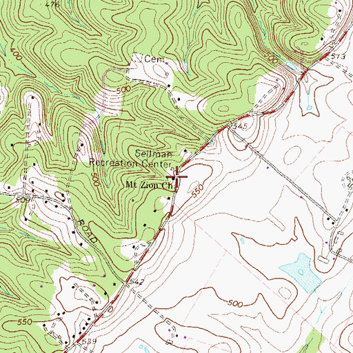 Topographic Map of Mount Zion United Methodist Church, MD