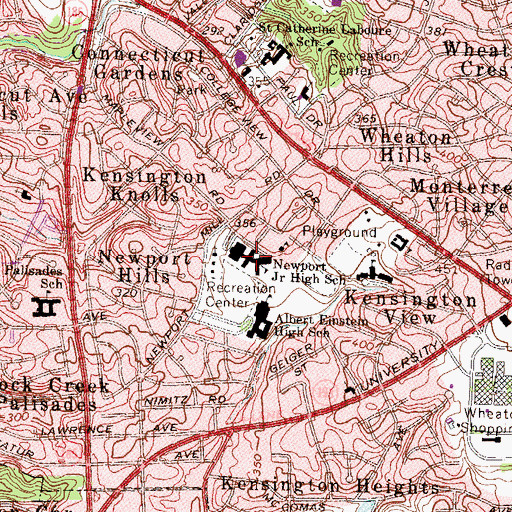 Topographic Map of Newport Mill Middle School, MD