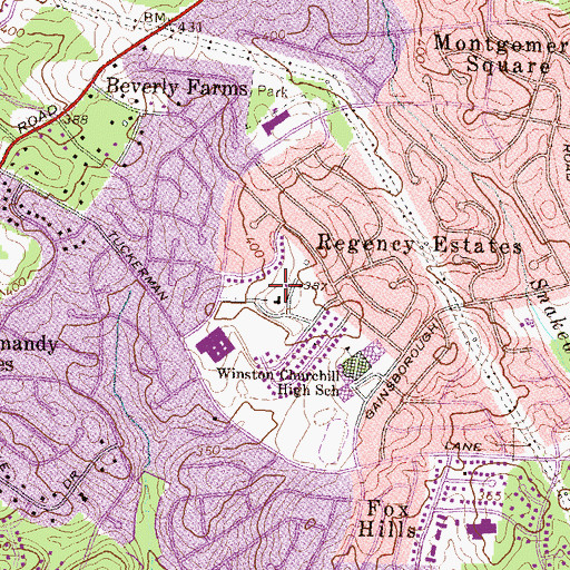 Topographic Map of Saint Andrews Episcopal School, MD