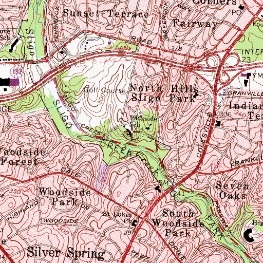 Topographic Map of Parkside Elementary School (historical), MD