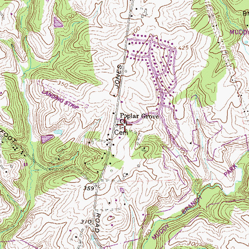 Topographic Map of Poplar Grove Baptist Church, MD