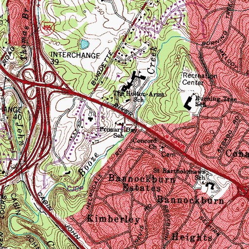 Topographic Map of Primary Day School, MD