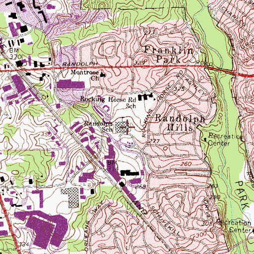 Topographic Map of Randolph Junior High School (historical), MD