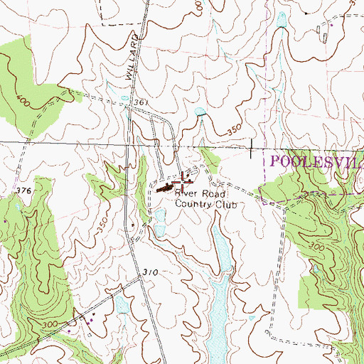 Topographic Map of Poolesville Public Golf Course and Potomac Valley Lodge, MD