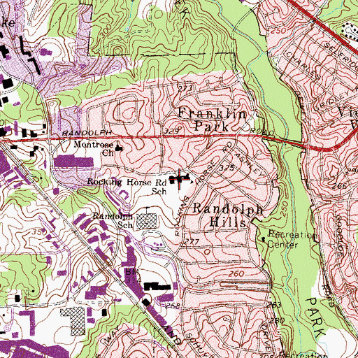 Topographic Map of Rockinghorse Road Elementary School (historical), MD