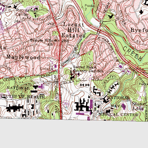 Topographic Map of Stone Ridge School of the Sacred Heart, MD