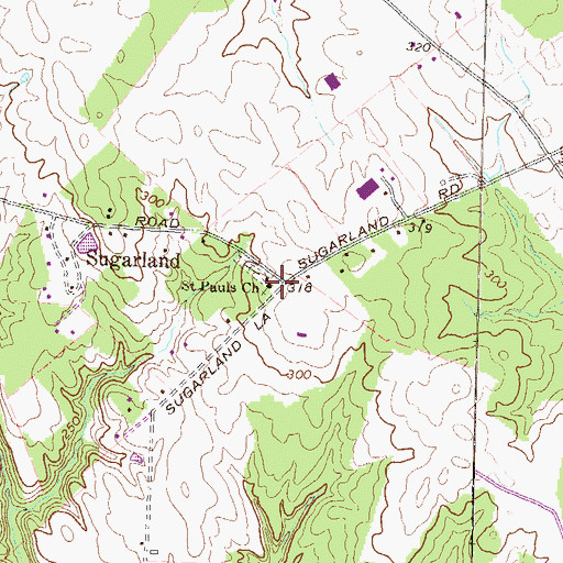 Topographic Map of Saint Pauls Community Church, MD
