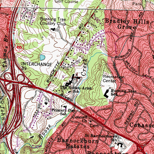 Topographic Map of Holton-Arms School, MD