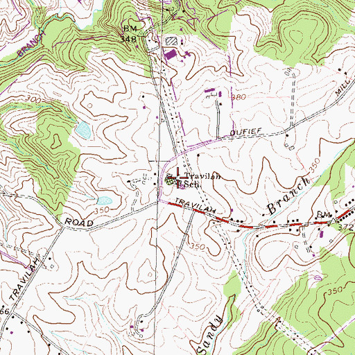 Topographic Map of Travilah Elementary School, MD