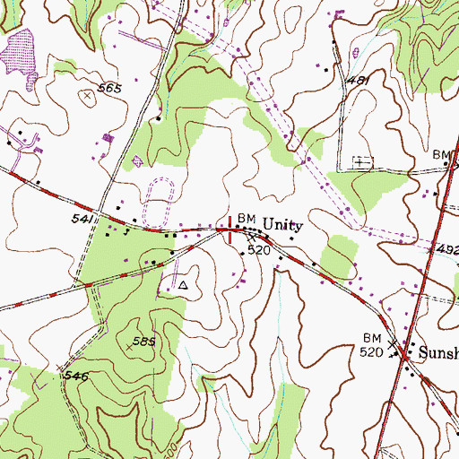 Topographic Map of Unity, MD