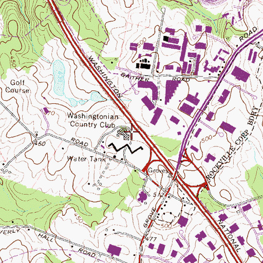 Topographic Map of Washington Country Club (historical), MD