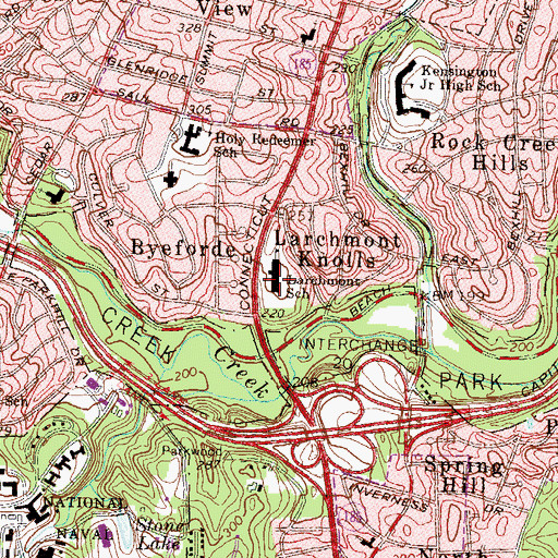 Topographic Map of Grace Episcopal Day School, MD