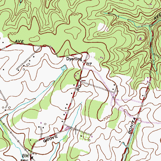 Topographic Map of Arborwood, MD