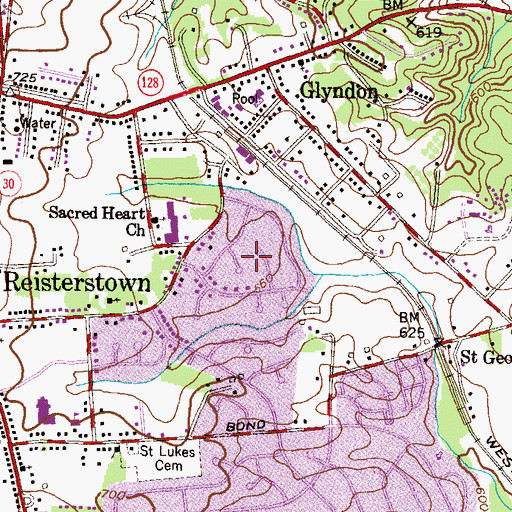 Topographic Map of Crandon, MD
