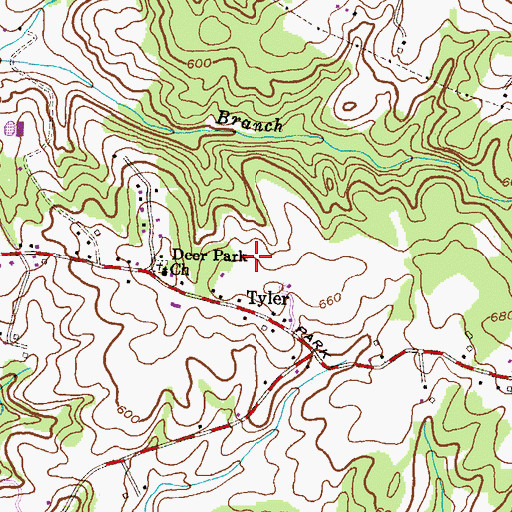 Topographic Map of Deer Cross, MD