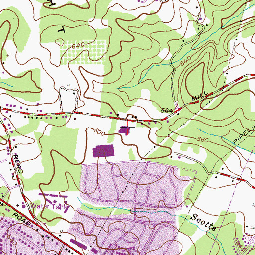 Topographic Map of Deer Park Middle School, MD