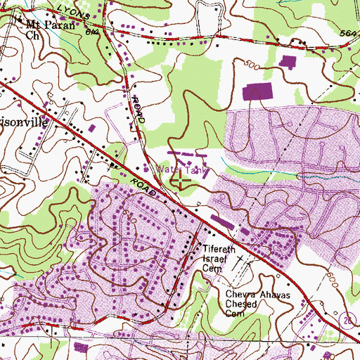 Topographic Map of Deer Park Plaza Shopping Center, MD