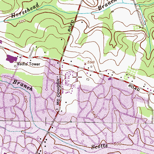 Topographic Map of Falcon Ridge, MD