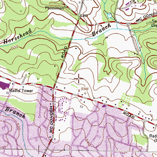 Topographic Map of Foxridge, MD