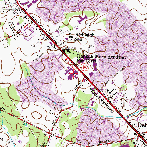 Topographic Map of Franklin High School, MD