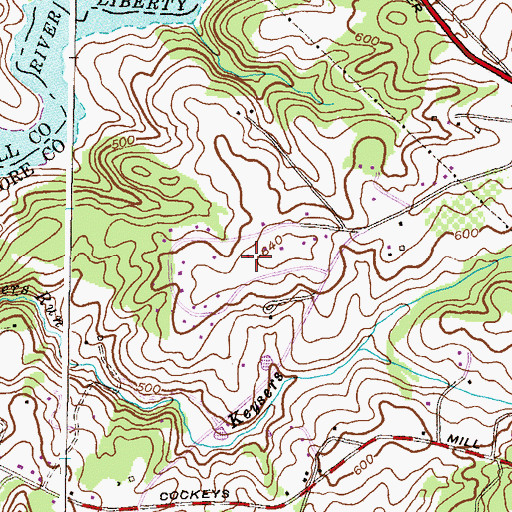 Topographic Map of Green Hill Farm, MD