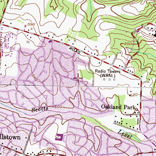 Topographic Map of Imperial Gardens, MD