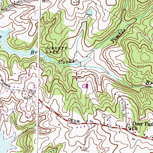 Topographic Map of Ivy Meadows, MD