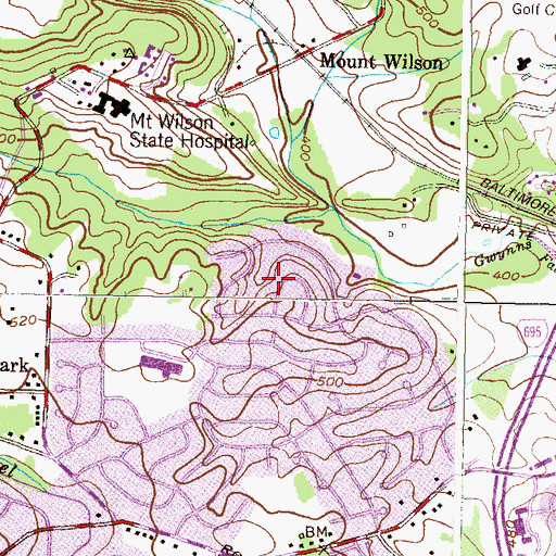 Topographic Map of Julian Woods, MD