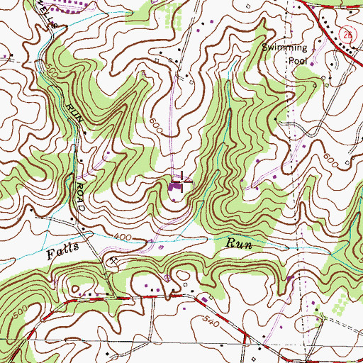 Topographic Map of Laurel Hill Country Club, MD