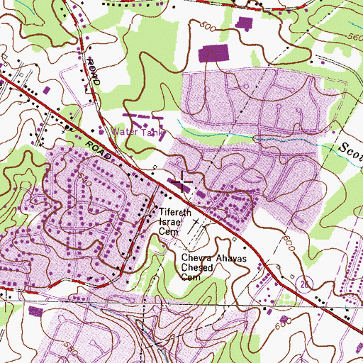Topographic Map of Marriott Plaza Shopping Center, MD