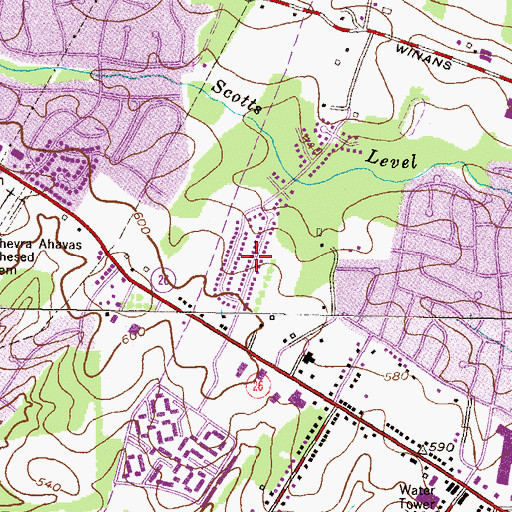 Topographic Map of McDonogh Manor, MD