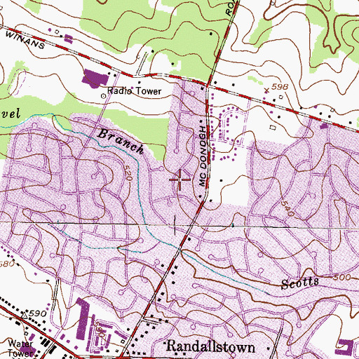 Topographic Map of McDonogh Park, MD