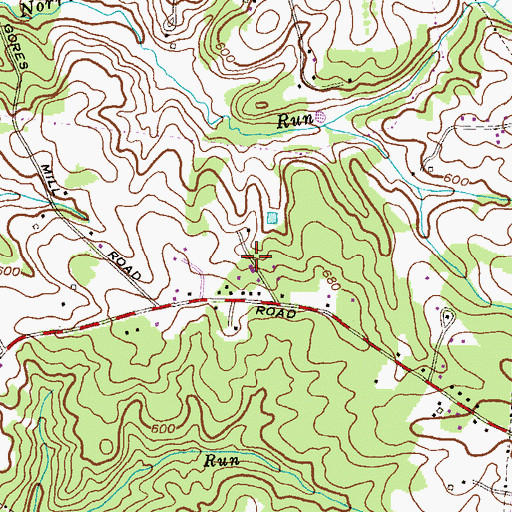 Topographic Map of Norris Run Woods, MD