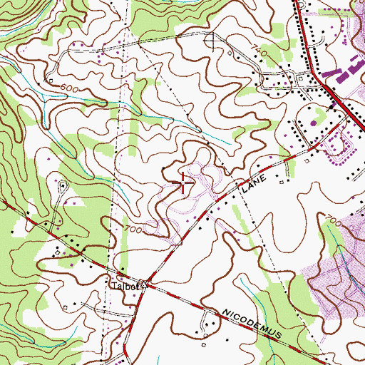 Topographic Map of Oheb Shalom Memorial Park, MD