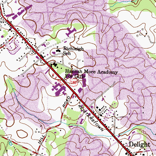 Topographic Map of Reisterstown Shopping Center, MD