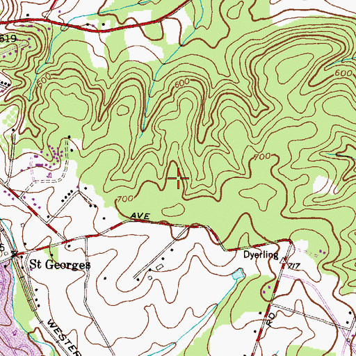 Topographic Map of Sagamore Forest, MD