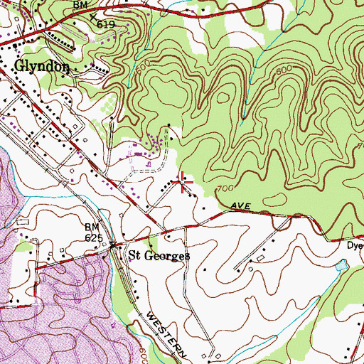 Topographic Map of Sagamore Village, MD